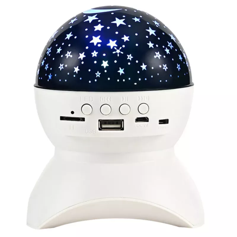LEAN Luz nocturna proyector de estrellas 3 en 1 altavoz LED Bluetooth blanco