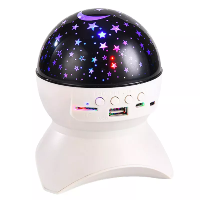 LEAN Luz nocturna proyector de estrellas 3 en 1 altavoz LED Bluetooth blanco