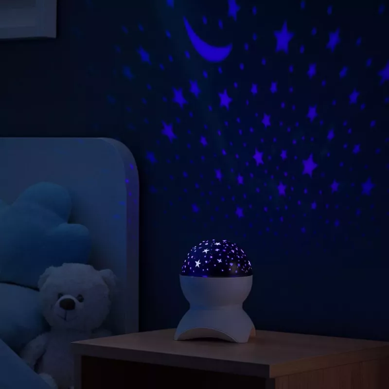 LEAN Luz nocturna proyector de estrellas 3 en 1 altavoz LED Bluetooth blanco