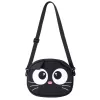LEAN TOYS Bolso de gato con bolsillo con cremallera y correa ajustable negro 21 x 16 cm