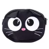LEAN TOYS Bolso de gato con bolsillo con cremallera y correa ajustable negro 21 x 16 cm