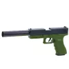 LEAN TOYS Pistola de juguete con dardos de espuma y casquillos verde - pack de 100