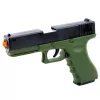 LEAN TOYS Pistola de juguete con dardos de espuma y casquillos verde - pack de 100