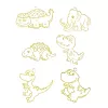 LEAN TOYS Set creativo DIY pintura sobre cristal llaveros dinosaurio rotuladores 6 uds.