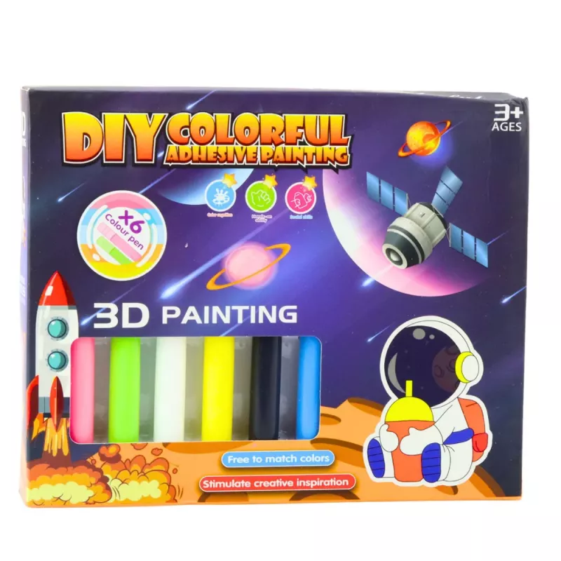 LEAN TOYS Set de pintura espacial 3D DIY - 12 colgantes, 6 colores, acrílico, yeso, a partir de 6 años
