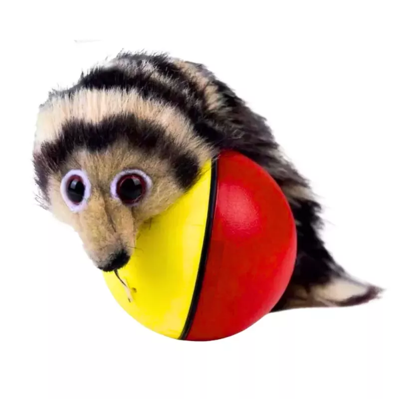 LEAN TOYS Pelota con cola de zorro peluda juguete interactivo para niños