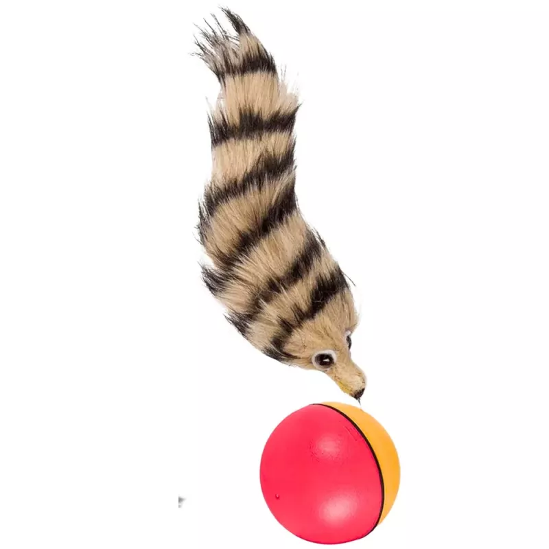 LEAN TOYS Pelota con cola de zorro peluda juguete interactivo para niños