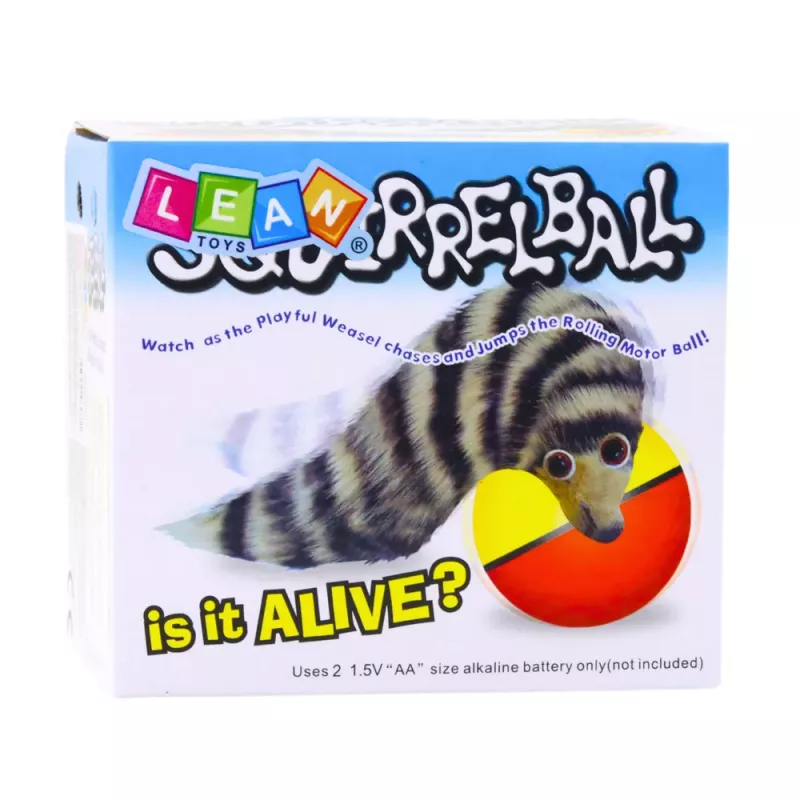 LEAN TOYS Pelota con cola de zorro peluda juguete interactivo para niños