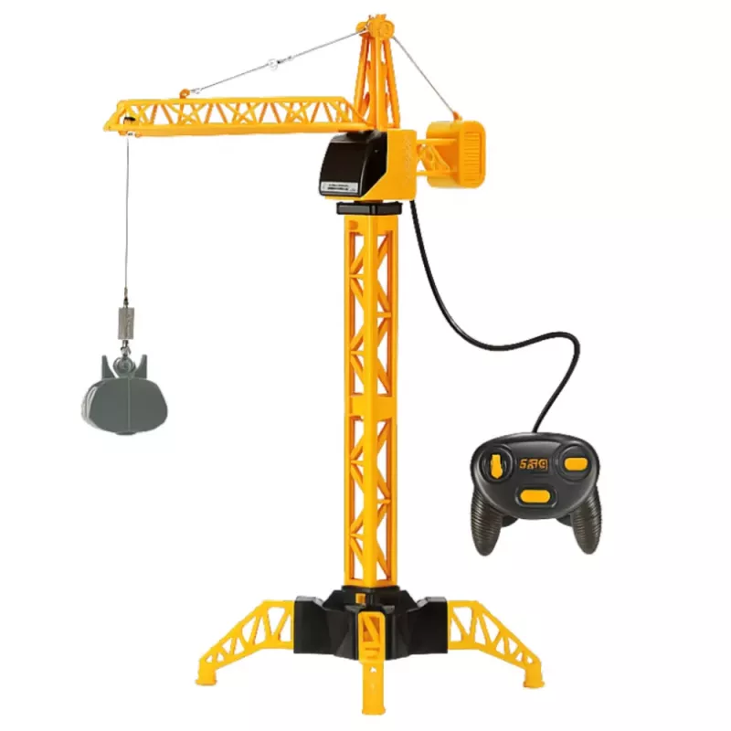 LEAN TOYS Grúa de construcción RC con mando a distancia y cable, giro 360° 71 cm
