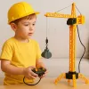 LEAN TOYS Grúa de construcción RC con mando a distancia y cable, giro 360° 71 cm