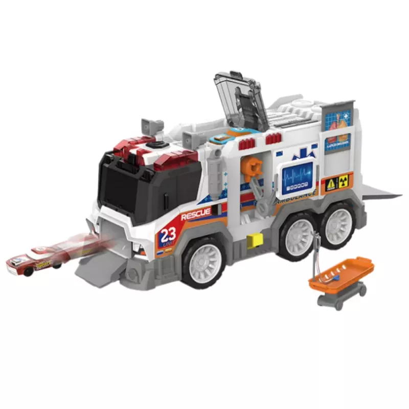 LEAN TOYS Ambulancia City vehículo médico con tracción, luces y sonidos