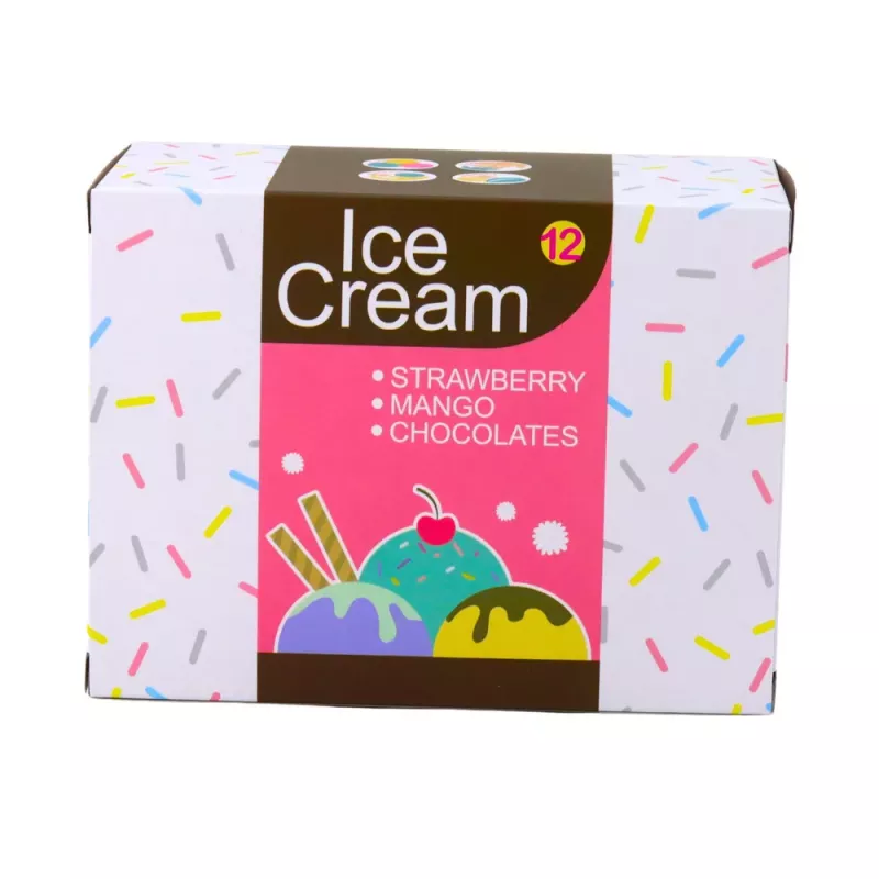 LEAN TOYS Set de helados de juguete para niños, caja con cuchara de helado, 14 piezas