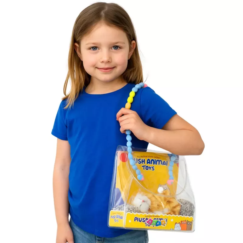 LEAN TOYS Figura de gato jengibre dormido sobre cojín con bolsa de pelo y sonidos