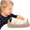 LEAN TOYS Figura de gato blanco dormido sobre cojín con bolsa de pelo y sonidos