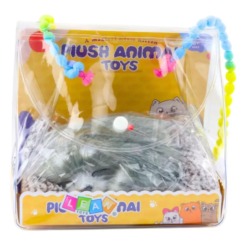 LEAN TOYS Figura de husky durmiendo sobre una almohada con bolsa de peluche y sonidos