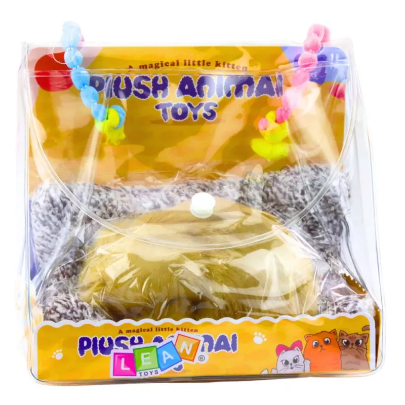 LEAN TOYS Figura de cachorro de labrador durmiendo sobre almohada con peluche y bolsa transparente