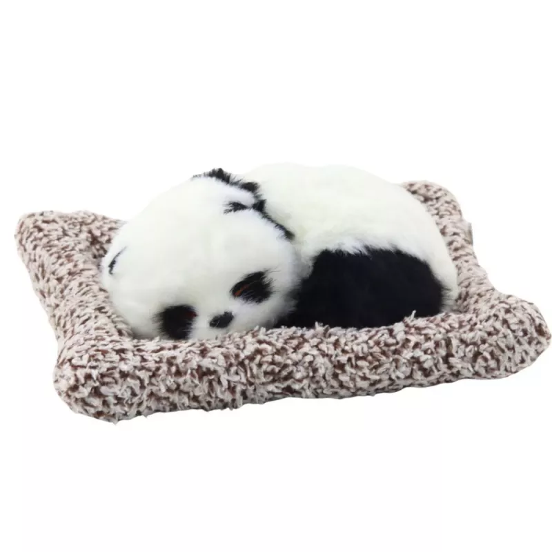 LEAN TOYS Figura de panda durmiendo sobre almohada con peluche y bolsa transparente