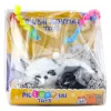 LEAN TOYS Figura de panda durmiendo sobre almohada con peluche y bolsa transparente