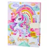 LEAN TOYS Diario adorable con candado numérico y melodías de unicornio, 120 páginas, páginas rayadas de colores, tapa dura, para niñas a partir de 6 años