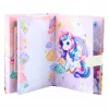 LEAN TOYS Diario adorable con candado numérico y melodías de unicornio, 120 páginas, páginas rayadas de colores, tapa dura, para niñas a partir de 6 años