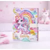 LEAN TOYS Diario adorable con candado numérico y melodías de unicornio, 120 páginas, páginas rayadas de colores, tapa dura, para niñas a partir de 6 años