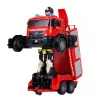 LEAN TOYS Coche robot de bomberos 2 en 1 teledirigido RC con luces, sonidos y agua
