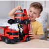 LEAN TOYS Coche robot de bomberos 2 en 1 teledirigido RC con luces, sonidos y agua
