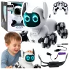 LEAN TOYS TOOBY Perro robot teledirigido RC 360° con luces y sonidos negro y blanco