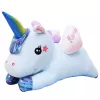 LEAN TOYS Peluche de unicornio con manta 160x110 cm azul 55 cm