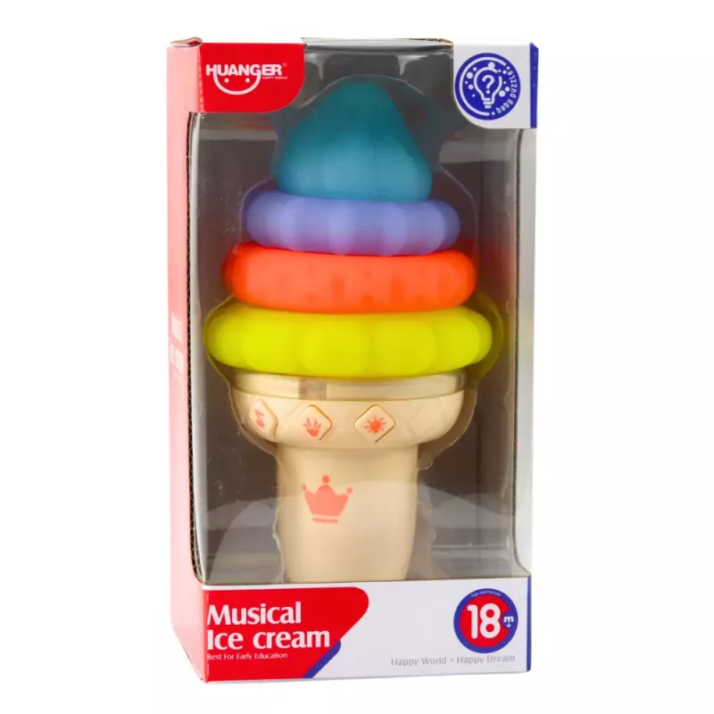 LEAN TOYS Helado musical juguete educativo para niños pequeños con luces y sonidos