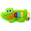 LEAN TOYS Piano musical interactivo para niños pequeños cocodrilo con cuentas verde