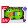 LEAN TOYS Piano musical interactivo para niños pequeños cocodrilo con cuentas verde