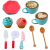 LEAN TOYS Set de cesta de picnic con accesorios de comida trenzados 33 piezas