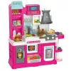 LEAN TOYS Cocina infantil con ciclo de agua y comida que cambia de color con vapor rosa 64 piezas
