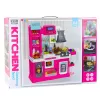 LEAN TOYS Cocina infantil con ciclo de agua y comida que cambia de color con vapor rosa 64 piezas