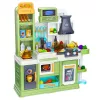 LEAN TOYS Cocina infantil con ciclo de agua y comida que cambia de color con vapor verde 64 piezas