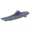 LEAN TOYS Portaaviones militar con luz y sonido, propulsión por fricción, 24 cm