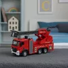LEAN TOYS Camión de bomberos con manguera, chorro de agua, luces y sonidos