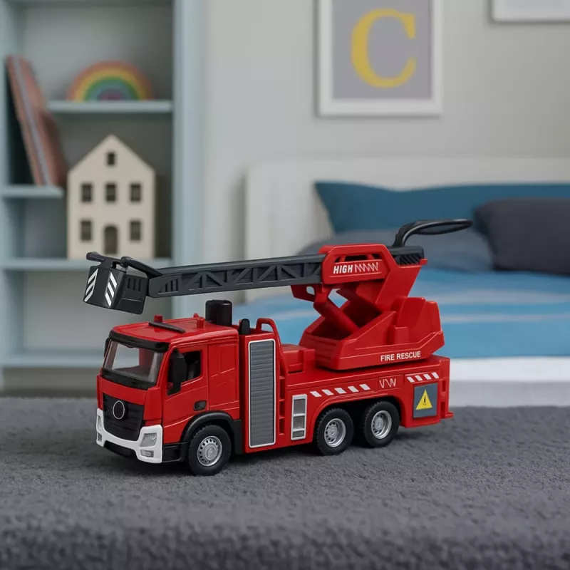 LEAN TOYS Camión de bomberos con manguera, chorro de agua, luces y sonidos
