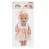 LEAN TOYS Muñeca bebé con vestido rosa, diadema, brazos y piernas articulados, 30 cm