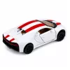LEAN TOYS Coche de metal deportivo con luz, sonido y propulsión por retroceso blanco 1:32