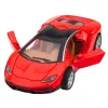 LEAN TOYS Coche deportivo de metal con puertas que se abren, luz y sonido, rojo, 1:32