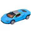 LEAN TOYS Coche deportivo de metal con propulsión, luces y sonidos azul 1:32