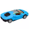 LEAN TOYS Coche deportivo de metal con propulsión, luces y sonidos azul 1:32