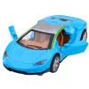 LEAN TOYS Coche deportivo de metal con propulsión, luces y sonidos azul 1:32