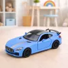 LEAN TOYS Coche deportivo de metal con puertas que se abren, luces y sonidos azul 1:32