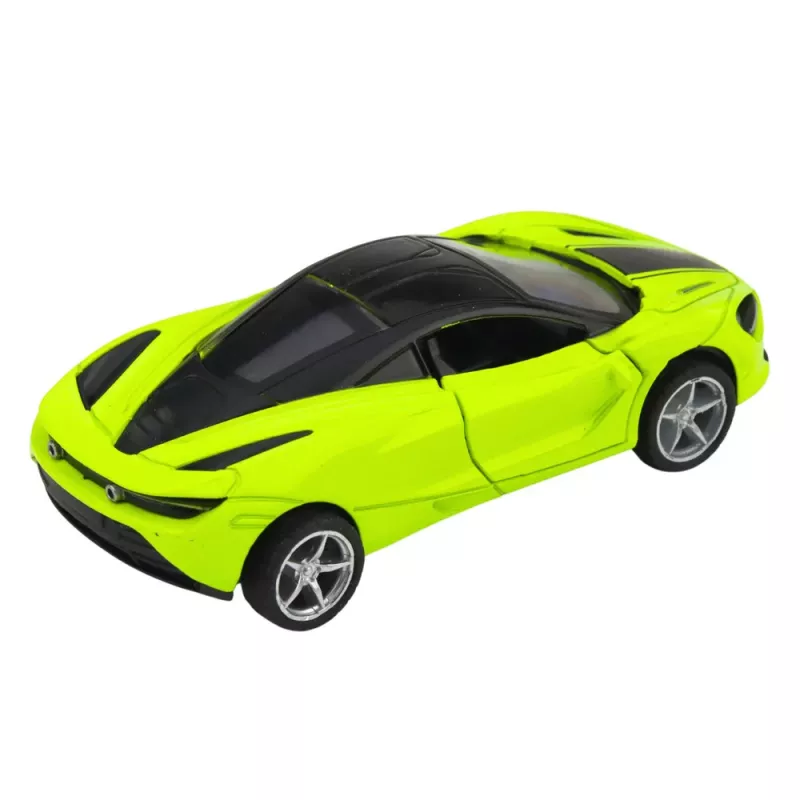 LEAN TOYS Coche deportivo de metal con propulsión, luces y sonidos verde 1:32