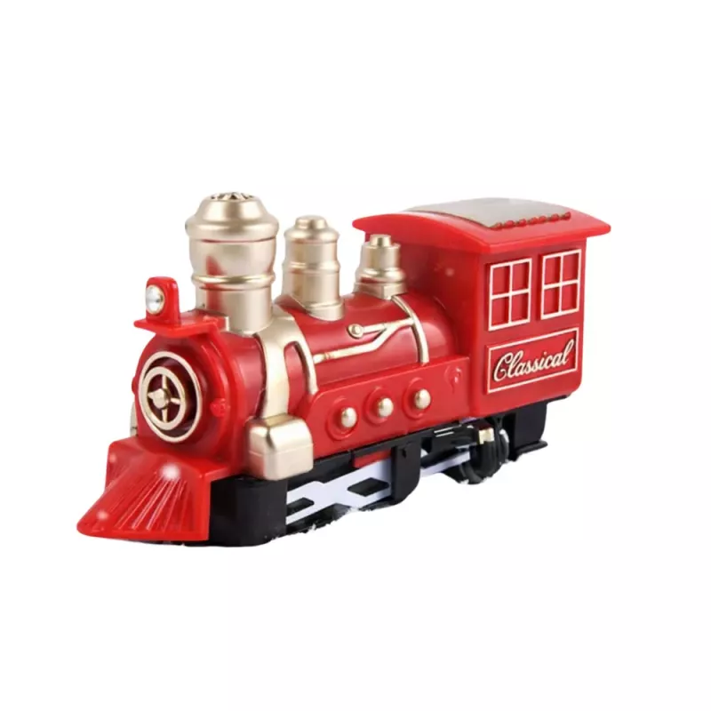 LEAN TOYS Tren clásico miniatura con locomotora a pilas, vagones y vías 13 uds.