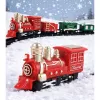LEAN TOYS Tren clásico miniatura con locomotora a pilas, vagones y vías 13 uds.