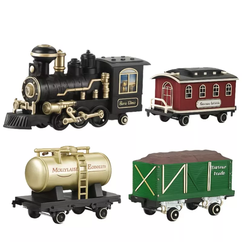 LEAN TOYS Tren eléctrico Classic RC con luz, sonido y humo, vía de 206 cm, 24 piezas